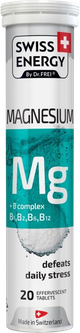 Магний и комплекс витаминов В, MAGNESIUM+B complex CH, анти-стресс, сердце, метаболизм, 20 растворных таблеток (SWE-32300), фото