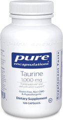 Таурин 1000 мг, Taurine 1000 mg, Pure Encapsulations, 120 капсул (PE-00558), фото
