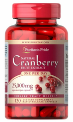 Клюква, Cranberry, Puritan's Pride, 1 на день, 120 капсул (PTP-73226), фото