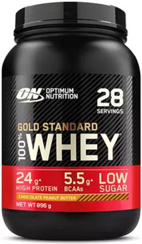 (EU) Optimum Nutrition, Сывороточный протеин, 100% Whey Gold Standard, Шоколадное арахисовое масло, 900 г (OPN-60535), фото