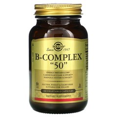 Solgar, Комплекс витаминов В "50", 50 растительных капсул (SOL-01120), фото