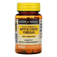 Яблочный уксус, Extra Strength Apple Cider Vinegar, Mason Natural, 100 таблеток (MAV-13951), фото