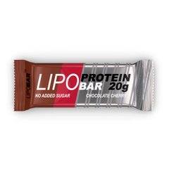 LipoBar, Безлактозный протеиновый батончик, без сахара, шоколад - вишня, 50 г - 1/20 (LIP-196818), фото