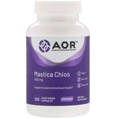 Advanced Orthomolecular Research AOR, Mastica Chios, мастика с острова Хиос, 400 мг, 120 вегетарианских капсул (AOR-08012), фото
