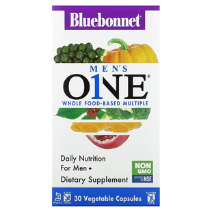 Мужские мультивитамины, Men's One, Bluebonnet Nutrition, 30 растительных капсул (BLB-00139), фото