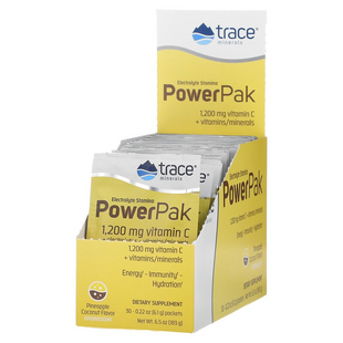 Trace Minerals Research, Electrolyte Stamina PowerPak, ананас та кокос, 30 пакетиків по 6,1 г (TMR-00249), фото