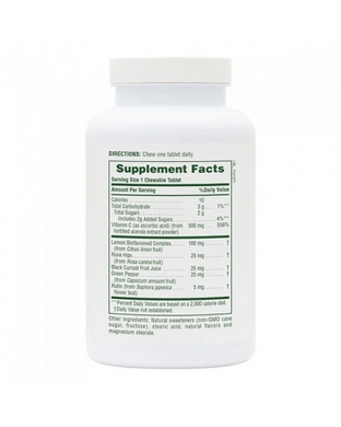 Nature's Plus, Витамин С (ацерола-с), Chewable Acerola-C, с биофлавоноидами, 500 мг, 90 жевательных таблеток (NAP-11513), фото