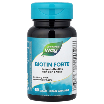 Nature's Way, Biotin Forte, біотин із цинком, 3 мг, 60 таблеток (EMT-10981), фото