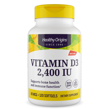 Healthy Origins, Витамин D3 с маслом МСТ, 2400 МЕ, 120 гелевых капсул (HOG-15398), фото