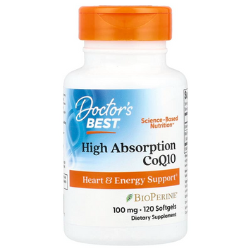 Doctor's Best, коензим Q10 з високим ступенем засвоєння з BioPerine, 100 мг, 120 капсул (DRB-00183), фото