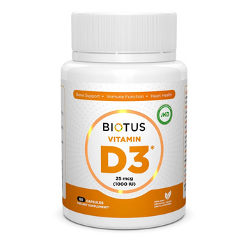 Вітамін Д3, Vitamin D3, Biotus, 1000 МО, 60 капсул (BIO-530043), фото