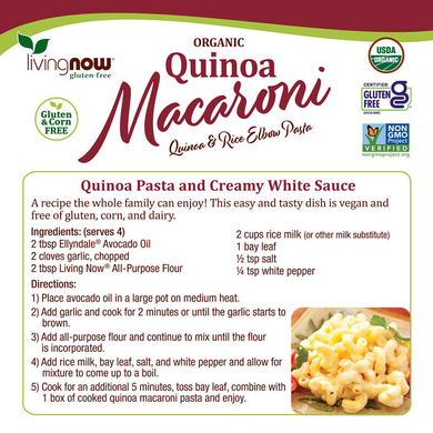 Макароны из киноа, Quinoa Macaroni, органик, Now Foods, 227 г, (NOW-06321), фото
