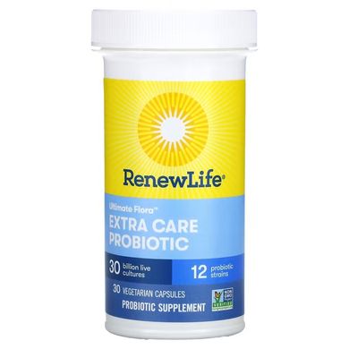 Renew Life, Пробіотик Ultimate Flora Extra Care, 30 мільярдів КУО, 30 вегетаріанських капсул (REN-15862), фото