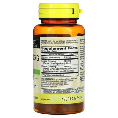 Mason Natural, Женьшень Корейський, 1000 мг, 60 таблеток (MAV-11415), фото