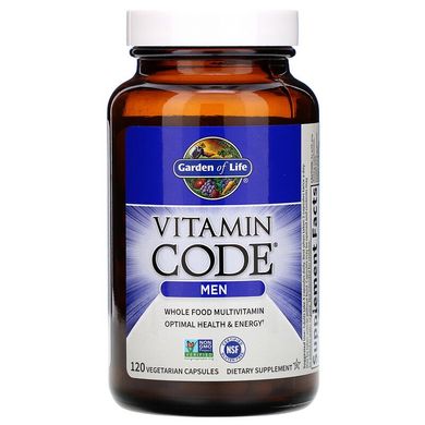 Garden of Life, Vitamin Code, мультивитамины из цельных продуктов для мужчин, 120 вегетарианских капсул (GOL-11368), фото