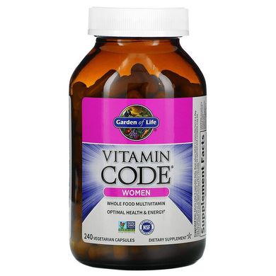 Garden of Life, Vitamin Code Women, мультивітаміни із цілісних продуктів для жінок, 240 вегетаріанських капсул (GOL-11417), фото