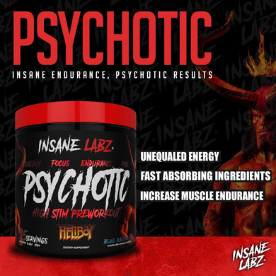 Insane Labz, Psychotic Hellboy, 35 порций, Blue Raspberry, 250 г (INL-22884), фото