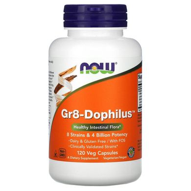 Now Foods, Gr8-Dophilus, 120 вегетарианских капсул (NOW-02910), фото