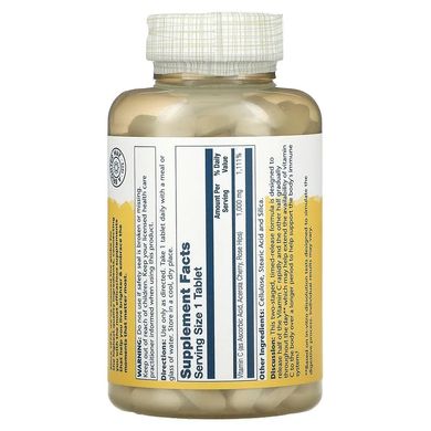 Solaray, вітамін C з повільним вивільненням, з шипшиною та ацеролою, 1000 мг, 250 таблеток (SOR-04454), фото