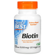 Doctor's Best, Биотин, 10 000 мкг, 120 вегетарианских капсул (DRB-00373)