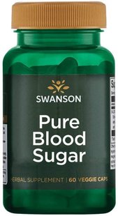 Контроль рівня цукру в крові, Pure Blood Sugar, Swanson, 60 вегетаріанських капсул (SWV-21064), фото