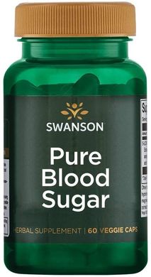 Контроль уровня сахара в крови, Pure Blood Sugar, Swanson, 60 вегетарианских капсул (SWV-21064), фото