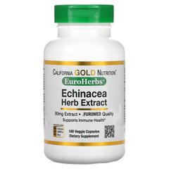 California Gold Nutrition, EuroHerbs, екстракт ехінацеї, 80 мг, 180 вегетаріанських капсул (CGN-01818), фото
