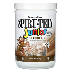 Nature's Plus, Spiru-Tein Junior, суміш для приготування поживних густих коктейлів, шоколад, 450 г (NAP-45602), фото