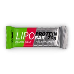 LipoBar, Безлактозний протеїновий батончик, без цукру, фісташка малина, 50 г - 1/20 (LIP-196802), фото