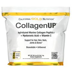 California Gold Nutrition, CollagenUP, морской гидролизованный коллаген, гиалуроновая кислота и витамин C, с нейтральным вкусом, 1000 г (CGN-02101), фото