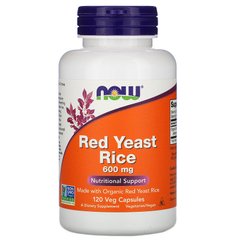 Now Foods, Красный ферментированный рис, 600 мг, 120 растительных капсул (NOW-03501), фото
