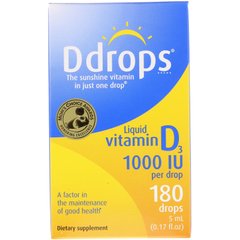 Вітамін Д3, Ddrops, 1000 МО, (5 мл), 180 крапель (DDP-00005), фото