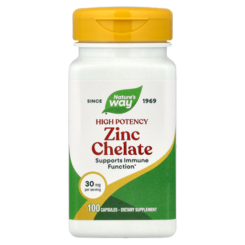 Хелат цинка 30 мг Nature's Way Zinc Chelate - 100 капсул, фото