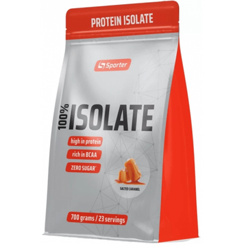 Sporter, 100% Isolate, Ізолят сироваткового протеїну, солона карамель, 700 г (SPO-72413), фото