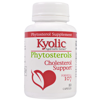 Фитостеролы 200 мг с экстрактом выдержанного чеснока Kyolic Phytosterols Cholesterol Support Formula 107 - 80 капсул, фото