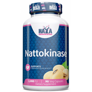Haya Labs, Наттокіназа, Nattokinase, 2000FU, 90 веганських капсул (HAL-00789), фото
