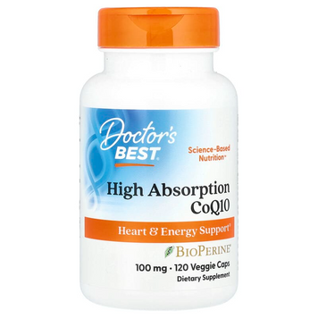 Doctor's Best, високозасвоюваний коензим Q10 з BioPerine, 100 мг, 120 вегетаріанських капсул (DRB-00188), фото