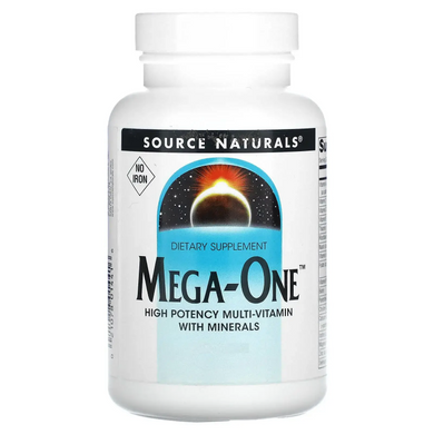 Source Naturals, Мультивитамины и минералы, без железа, Mega-One, по 1 в день, 90 таблеток (SNS-01442), фото