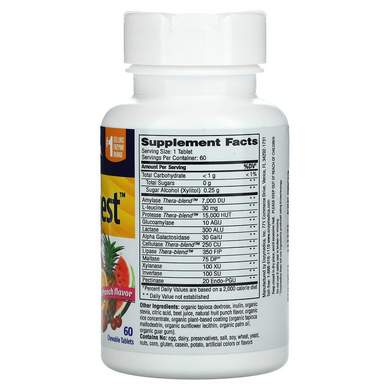 Enzymedica, Kids Digest, жувальні травні ферменти, фруктовий пунш, 60 жувальних пігулок (ENZ-11010), фото
