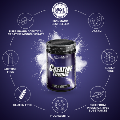 Креатин моногідрат 5000 мг IronMaxx Creatine Monohydrate Powder | без смаку - 750 г, фото