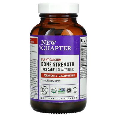New Chapter, Bone Strength Take Care, добавка для укрепления костей, 180 маленьких растительных таблеток (NCR-00421), фото
