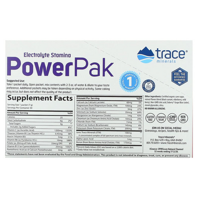 Trace Minerals Research, Electrolyte Stamina PowerPak, ягодная смесь, 30 пакетиков по 7 г (TMR-00287), фото