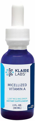 Вітамін А, Micellized Vitamin A, Klaire Labs, 30 мл (KLL-06001), фото