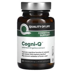 Quality of Life Labs, Cogni Q, добавка для підтримки когнітивних функцій, 200 мг, 60 рослинних капсул (QLL-00308), фото