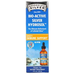 Sovereign Silver, Bio-Active Silver Hydrosol, коллоидное серебро для ежедневной поддержки иммунитета, с дозатором-пипеткой, 10 част./млн, 59 мл (SSV-23236), фото