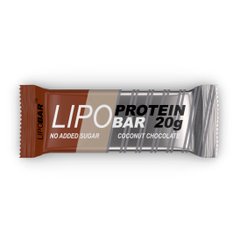 LipoBar, Безлактозний протеїновий батончик, без цукру, шоколад - кокос, 50 г - 1/20 (LIP-196814), фото