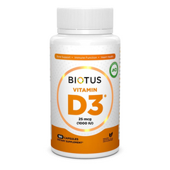 Вітамін Д3, Vitamin D3, Biotus, 1000 МО, 180 капсул (BIO-530067), фото