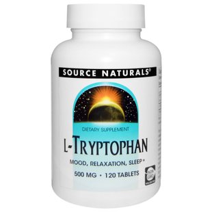 Триптофан, L-Tryptophan, Source Naturals, 500 мг, 120 таблеток (SNS-01980), фото