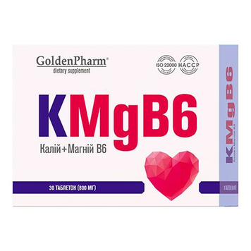 Калий + магний + витамин B6 Golden Pharm - 30 таблеток, фото