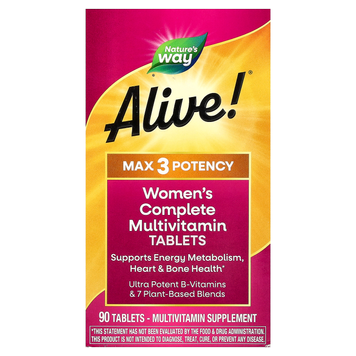 Мультивітаміни для жінок Nature's Way Alive! Max3 Potency Women's Complete Multivitamin - 90 таблеток, фото